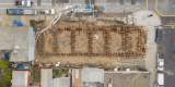 A bird's-eye view of Habitat for Humanity's Geneva Commons under construction in Daly City.