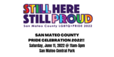 rainbow colors and text describing Pride Celebration event