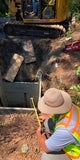 Utility potholing at the bridge site