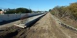 Guardrail concrete foundation