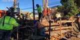 Pedestrian bridge concrete abutment