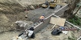 2180 Higgins June 2024 Structural backfill/CMU wall