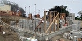 Tunitas Beach  CMU Walls being constructed on Ranger Shed August 2024