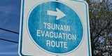Tsunami evacuation route sign