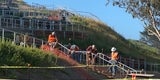 June 2025 - Wood steps installation to midbluff - Amphitheater area