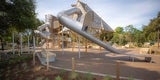 Flood park playground with slide