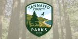 San Mateo County Parks Logo on a Wooded Background
