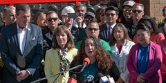 Board President Noelia Corzo at VLF press conference