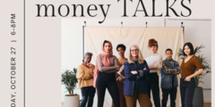 flyer with photo of women with date & time of meeting