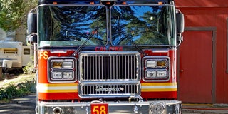 Fire Truck at Skylonda Station in Woodside