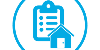 a clipboard and house
