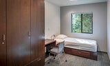 bed, chair, and desk