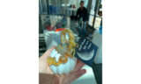 white glass pumpkin