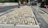 August 2025 Progress - Placing Cobblestone on Santa Cruz Ave NW Median