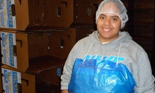 Worker in a pack house