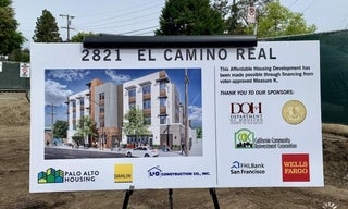 Sign showing development project