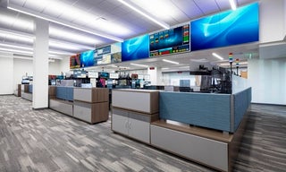 TV monitors and cubicles