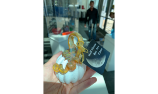white glass pumpkin