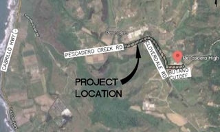 Map of the location of the Pescadero High School CSA 11 project