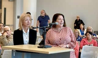 two women at mic