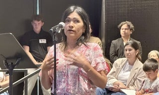 woman at mic