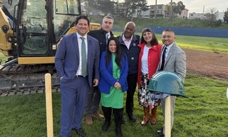 Supervisor Canepa with Daly City Councilmembers at Marchbank Park Field in Daly City.