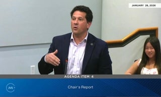 Supervisor David Canepa shares a speech during his last MTC Meeting.