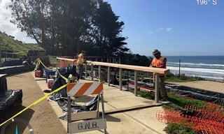 Tunitas Creek February 2026 Finishing Wood Top Rail.JPG