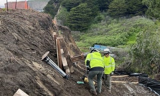 Tunitas Creek Slide Repair April 2026 Drill Test Slide No. 2