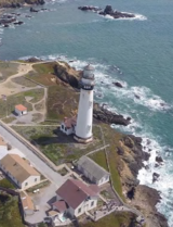Aerial view of lighthouse