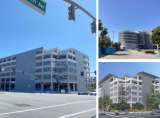 Collage of the exteriors of three parking structures