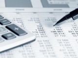 calculator and accounting sheet