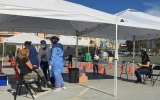 A vaccination clinic in operation in Daly City, San Mateo County's most populous city.