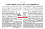 Relieve Traffic Congestion by Reviving a Rail Line