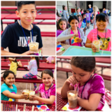 Children enjoying root beer floats