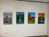 4 paintings of mystical beasts