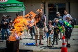 Putting out a fire
