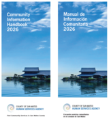 Covers of the English and Spanish versions of the Community Information Handbook