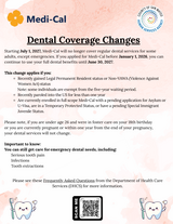 Dental Coverage Changes