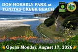 Tunitas Creek Beach Opens Monday, August 17