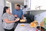 Diaz and Ibarra in the kitchen