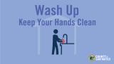 Graphic of person washing hands