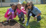 Third graders at M.P. Brown Elementary School enjoy their garden.