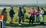 Students explore the marshlands that separate much of East Palo Alto from the bay.