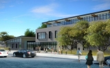 An artist's rendering of a new library for Half Moon Bay.