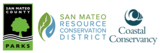 Three logos displaying horizontally: San Mateo County Parks, San Mateo Resource Conservation district, and Coastal Conservancy