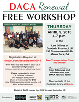 poster for DACA Renew Free Workshop