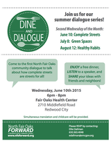Dine and Dialogue Summer Series poster