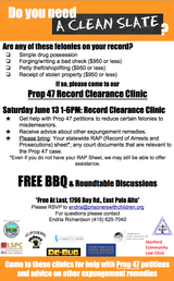 Flyer for the Clean Slate Clinic