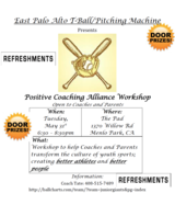 Poster announcing Positive Coaching Alliance Worship